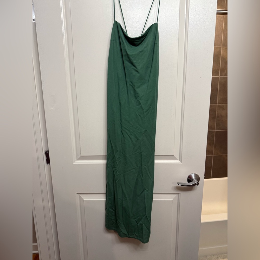 Zara Forest Green Backless Dress